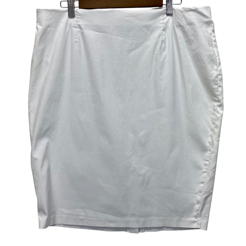 Cato Est. 1946 20W White Stretch Pencil Skirt Plus‎ Size Professional Business